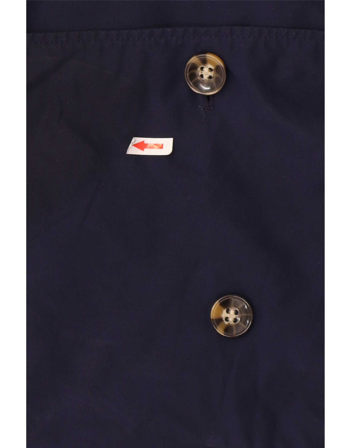 Marks & Spencer Womens Short Trench Coat UK 14 Large Navy Blue Polyester