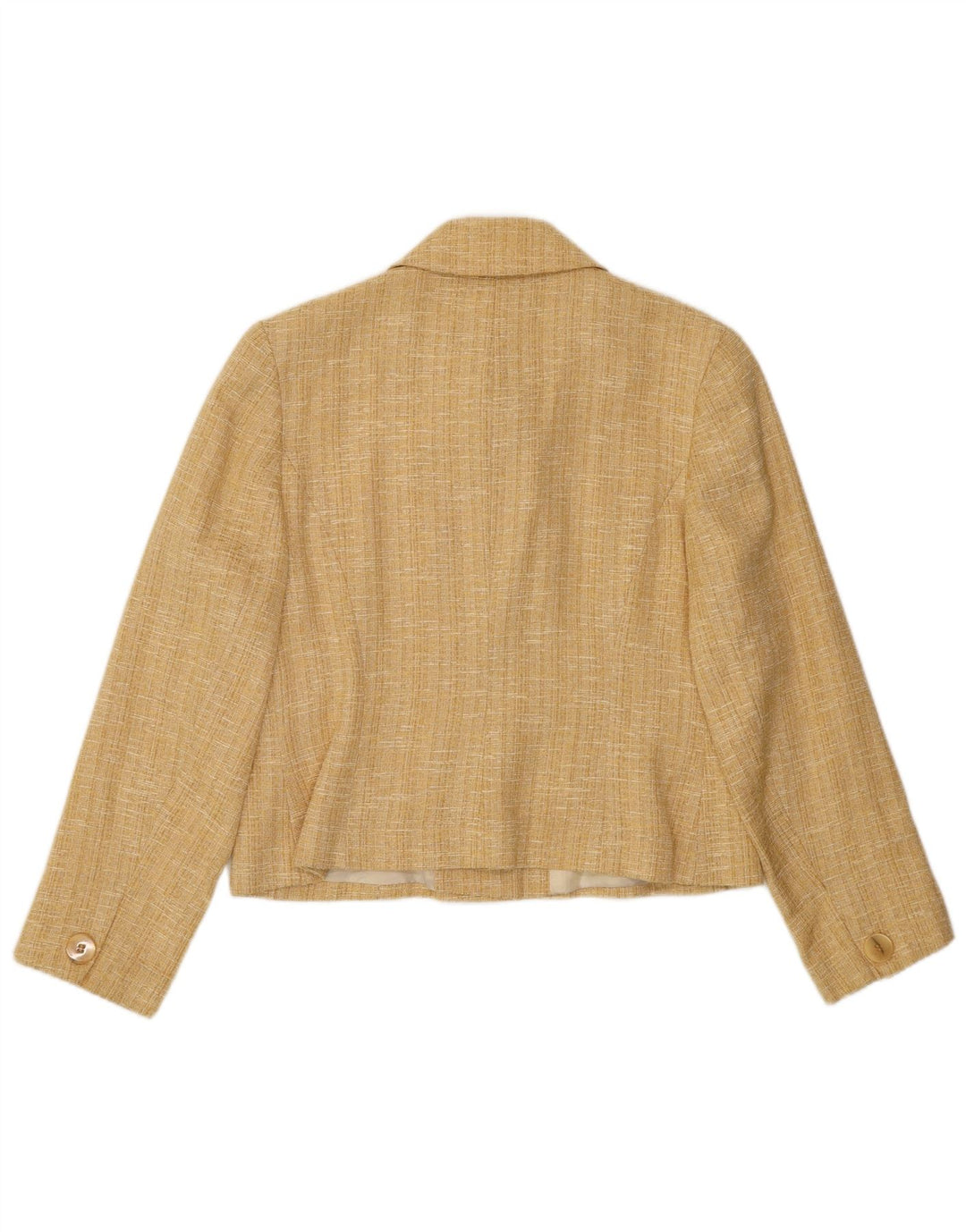 WALLIS Womens Petite Crop 4 Button Blazer Jacket UK 12 Medium Beige