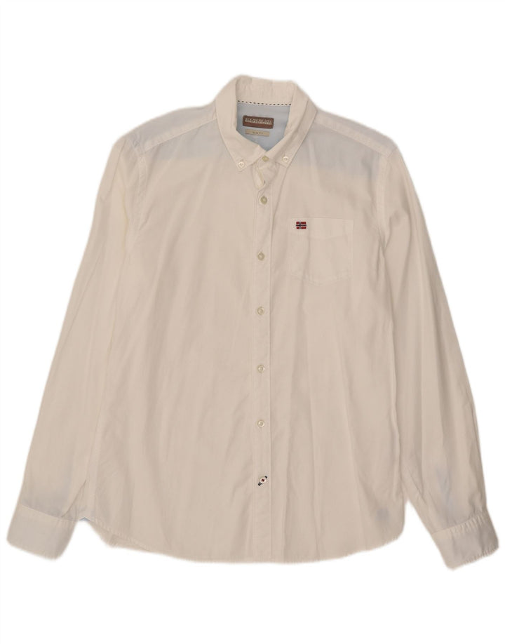 Camicia slim fit da uomo Napapijri bianco medio
