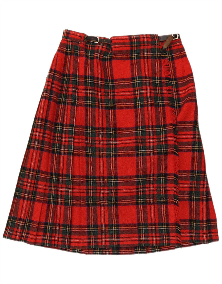 Saia feminina Clan Laird W30 lã xadrez vermelha média
