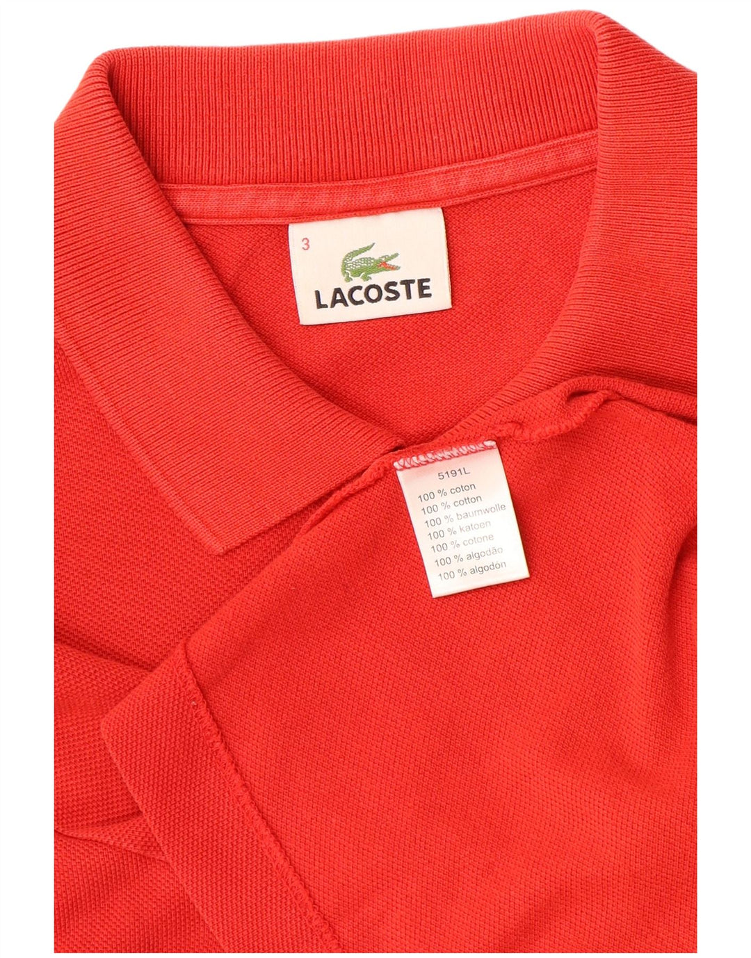 Polo da uomo Lacoste taglia 3 piccola in cotone rosso