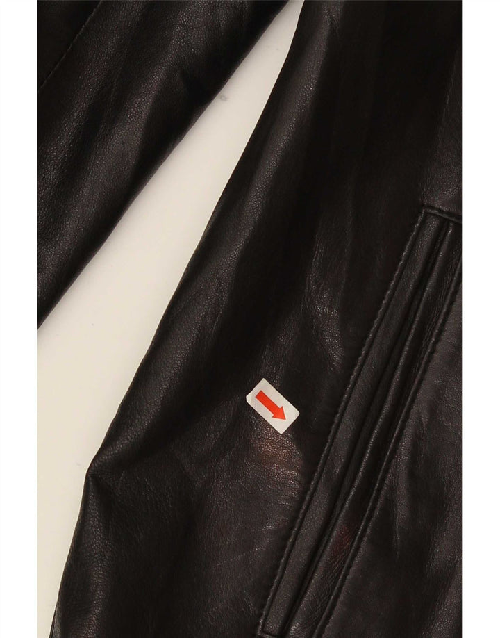 Lavorazione Artigiana Womens Leather Jacket IT 44 Medium Black Classic