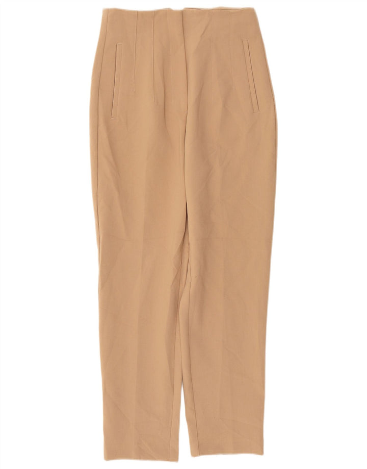 Zara Womens Tapered Chino Trousers Small W26 L26 Beige Polyester