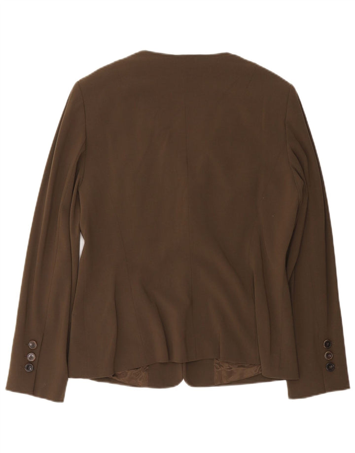 Escada Chaqueta tipo blazer de 2 botones para mujer EU 40 Lana marrón medio