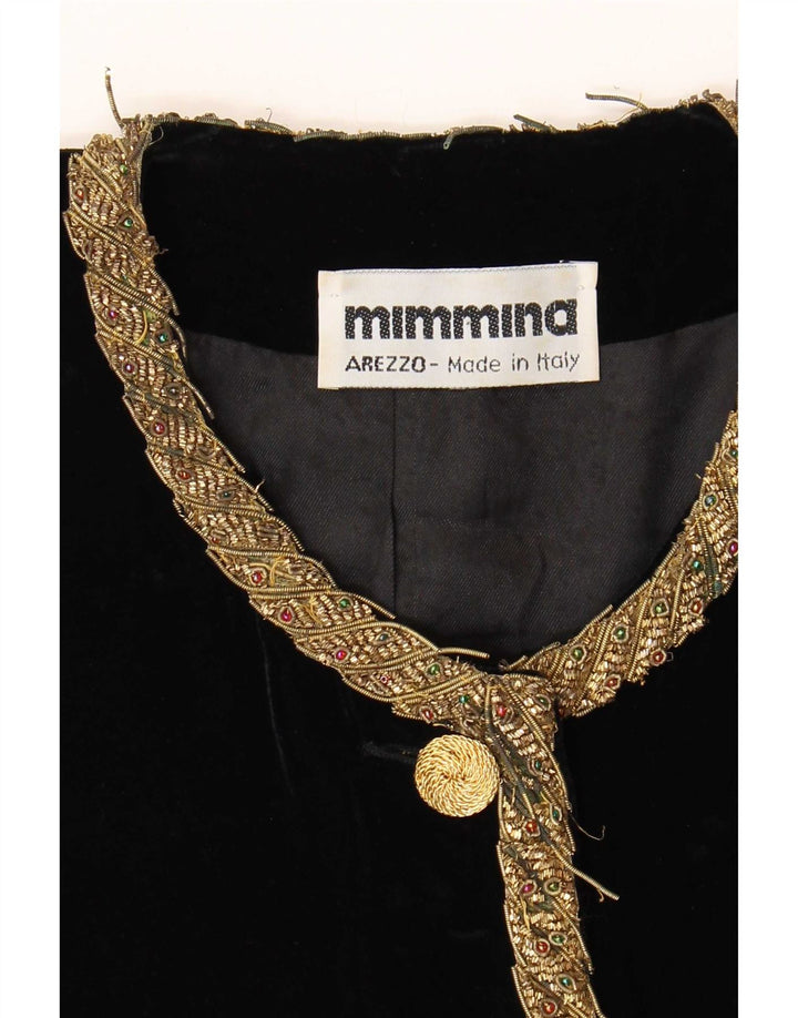 MIMMINA Jachetă Blazer Crop 5 Buttons pentru femei UK 12 Medium Black