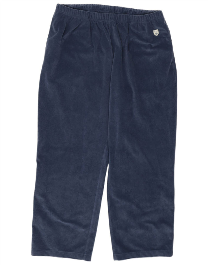 Diadora Mens Velour Tracksuit Trousers Large  Navy Blue Polyester
