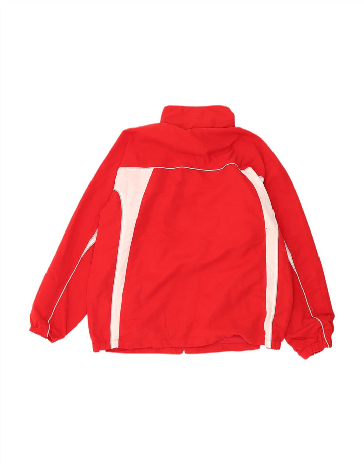 ASICS Mens Tracksuit Top Jacket XL Red Colourblock Polyester