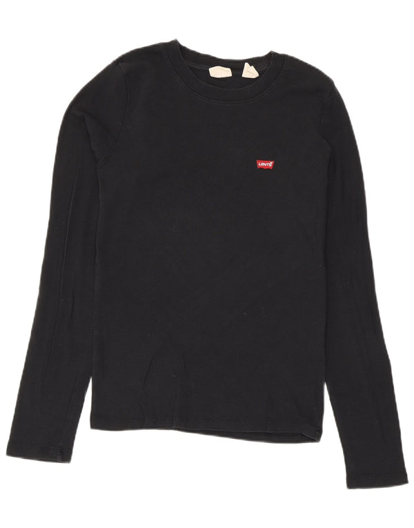 Levi's Damen Top Langarm UK 12 Medium Schwarz