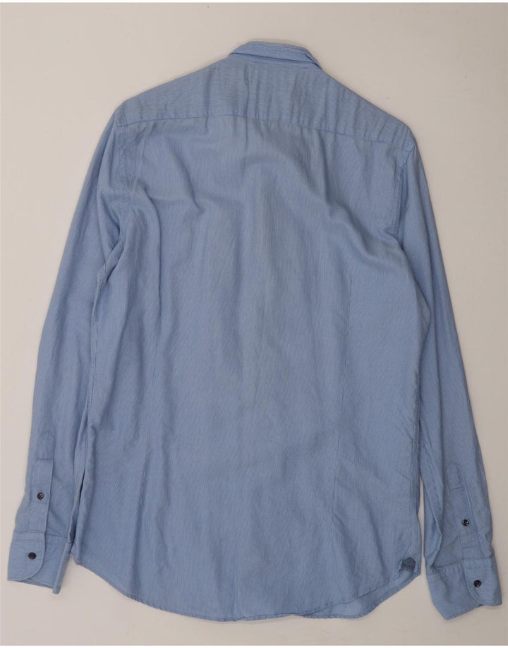 MASSIMO DUTTI Mens Shirt Medium Blue Pinstripe Cotton Vintage Massimo Dutti and Second-Hand Massimo Dutti from Messina Hembry 