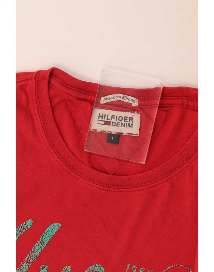 Tommy Hilfiger Mens Graphic T-Shirt Top Large Red