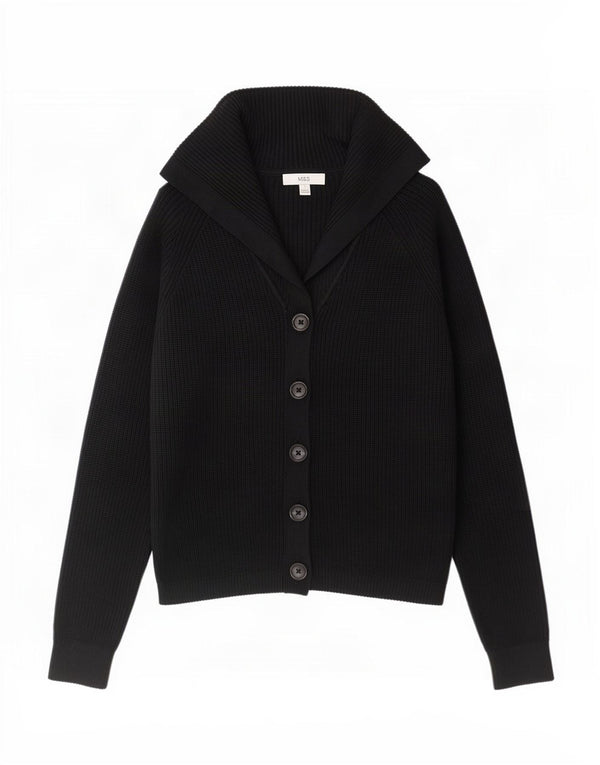 Marks & Spencer Womens Cardigan Sweater UK 16 Large Black Viscose