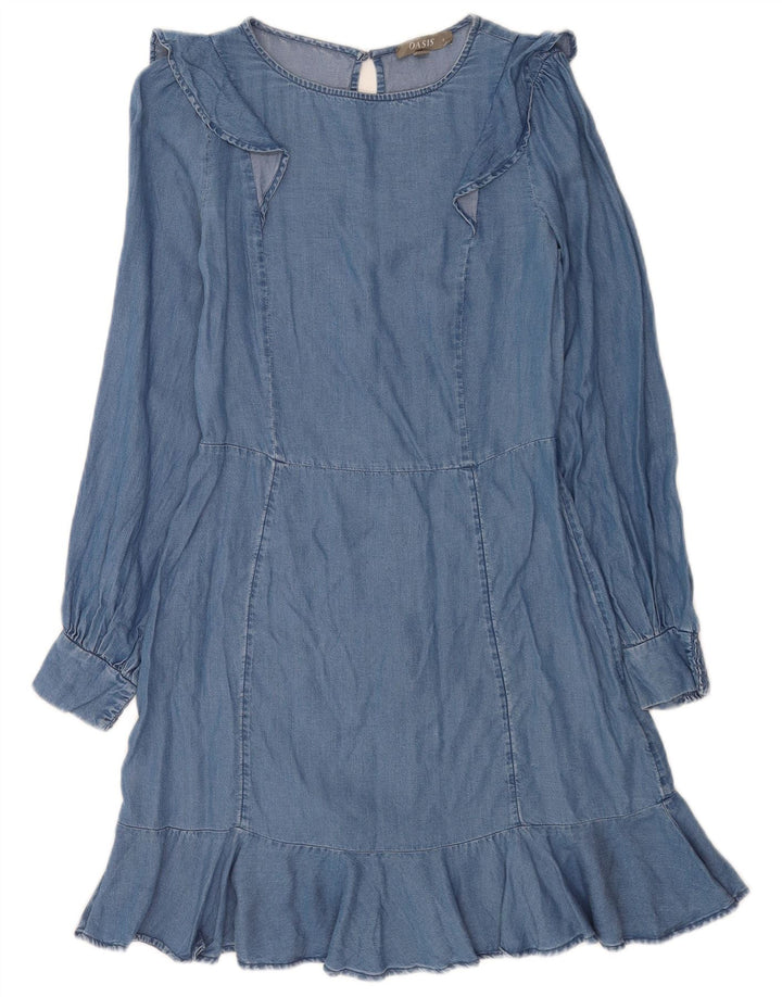 Oasis Womens Denim Dress UK 8 Small Blue Lyocell