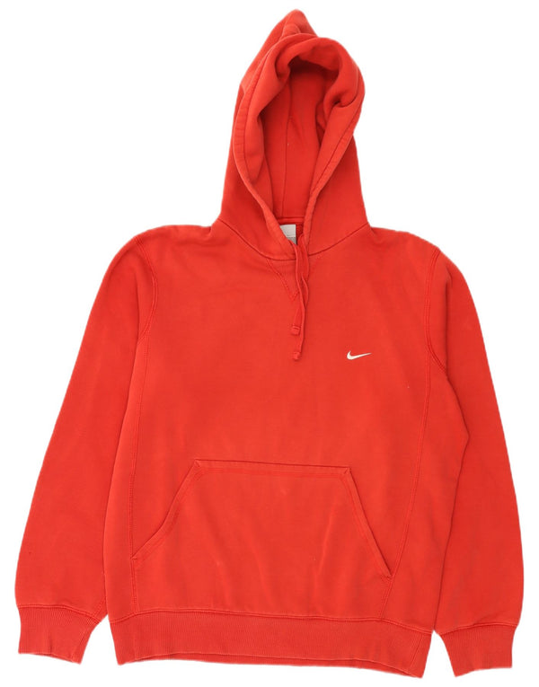 Nike Mens Hoodie Jumper UK 39/41 Medium Red Cotton