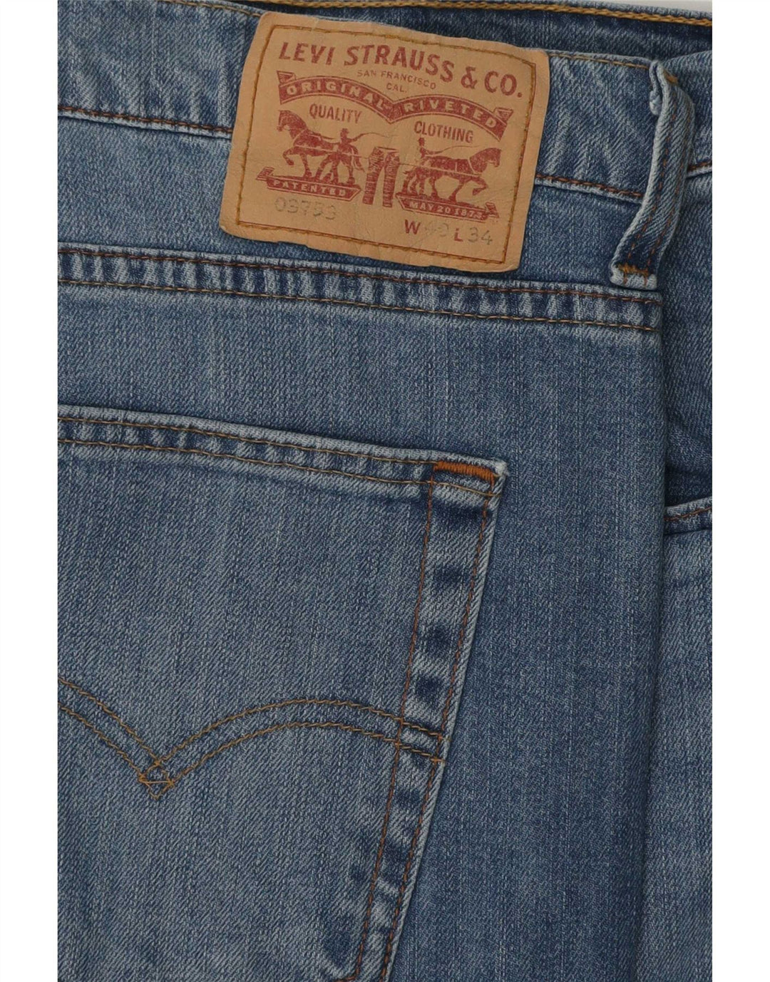 Levi's Mens Slim Jeans W40 L34 Blue Cotton
