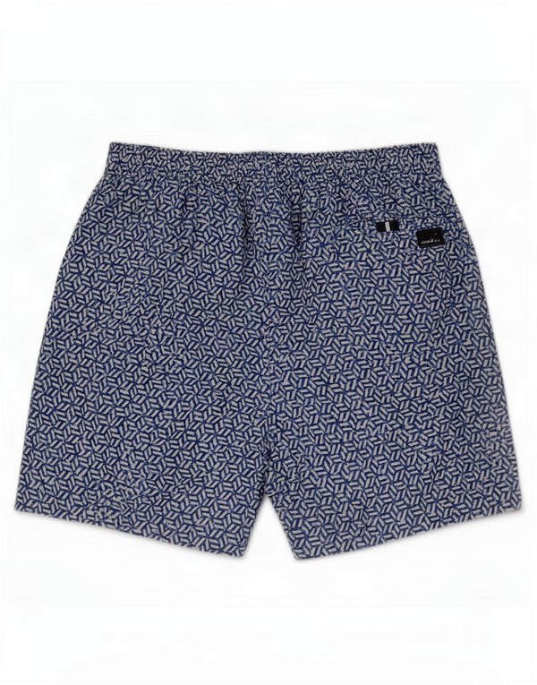 Marks & Spencer Mens Swimming Shorts Large Blue Geometric Polyester