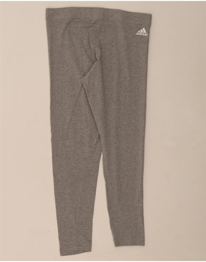 ADIDAS Womens Graphic Leggings UK 14 Medium Grey Vintage Adidas and Second-Hand Adidas from Messina Hembry 