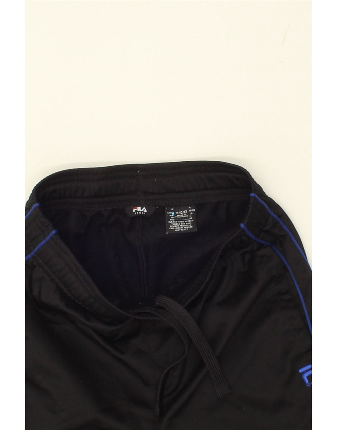 FILA Boys Tracksuit Trousers 10-11 Years Medium Black Colourblock Vintage Fila and Second-Hand Fila from Messina Hembry 