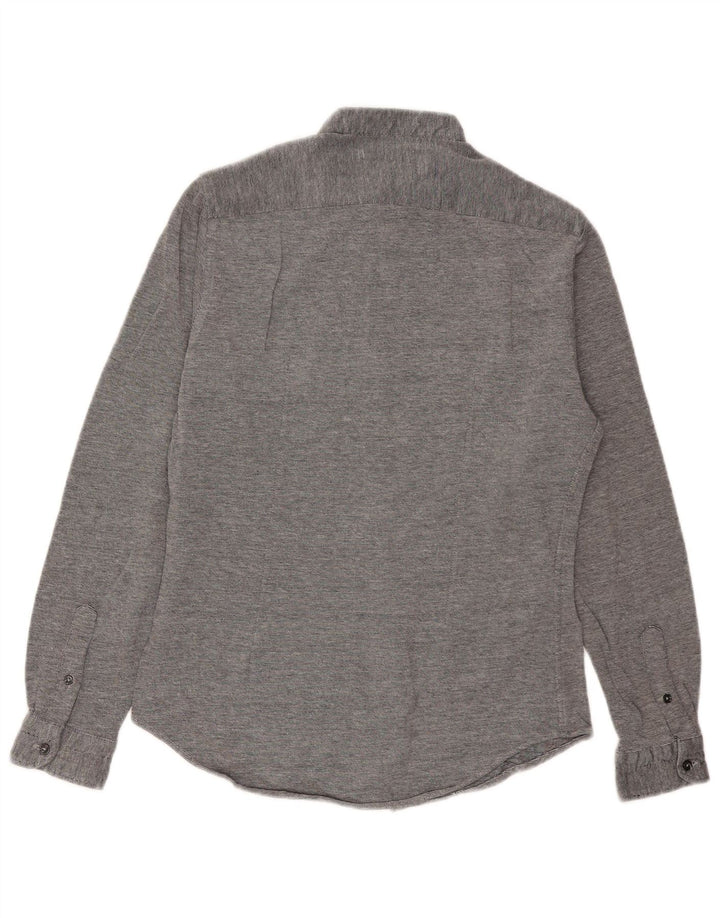Zara Mens Slim Fit Shirt Medium Grey Cotton