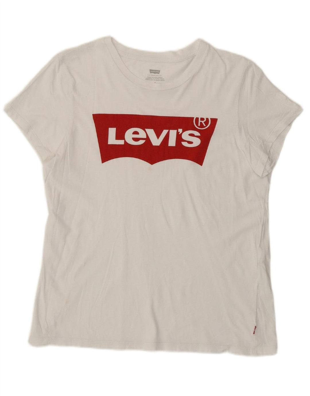 LEVI'S Womens Graphic T-Shirt Top UK 14 Medium White