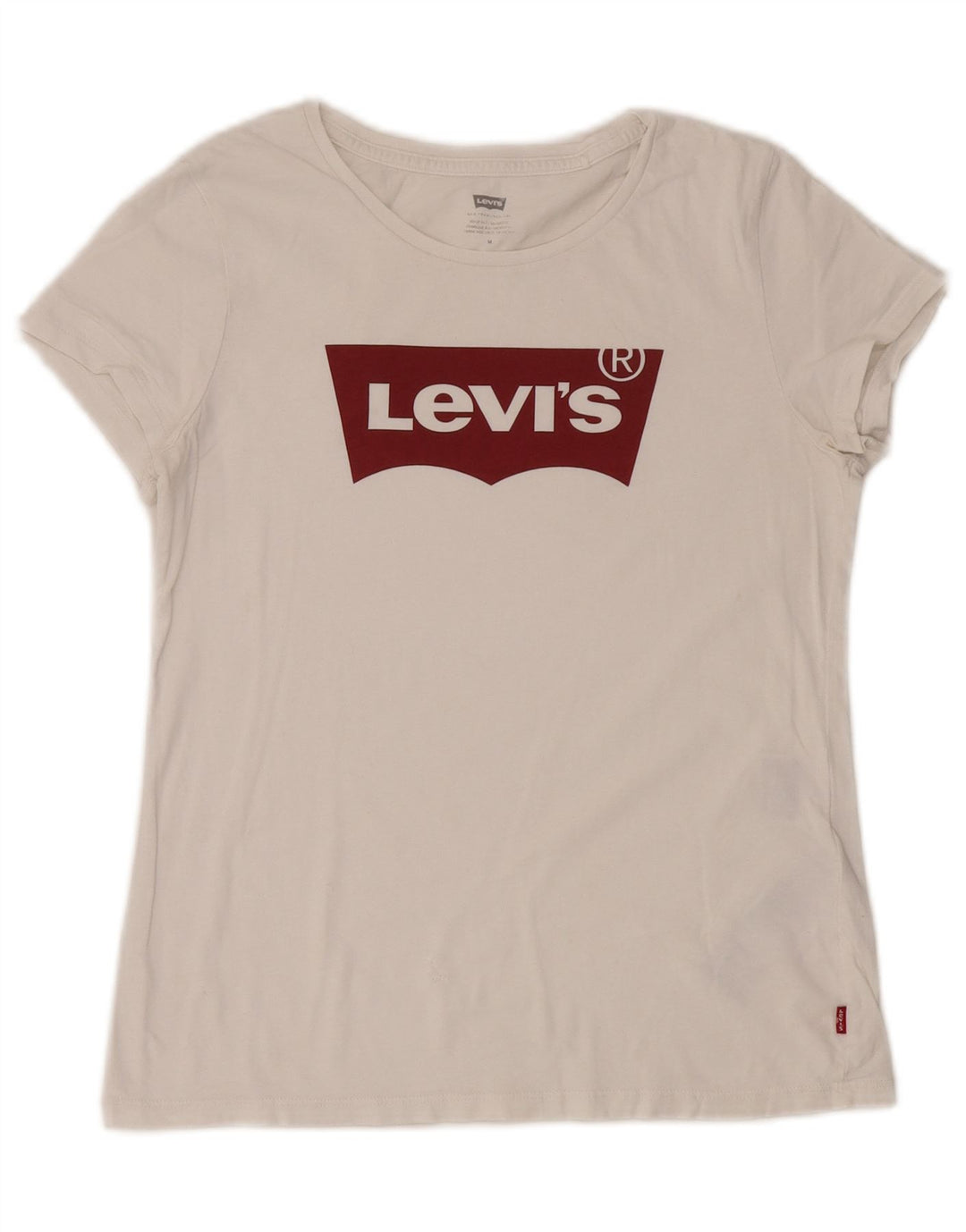 Levi's Womens Graphic T-Shirt Top UK 14 Medium White Cotton