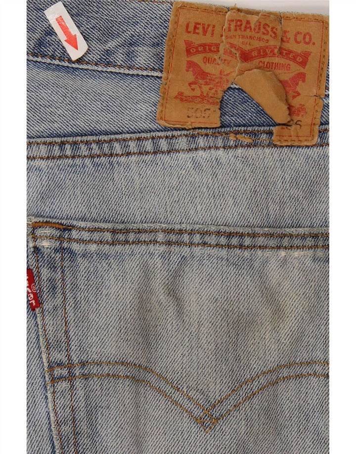 Levi's Mens 505 Distressed Straight Jeans W34 L28 Blue Cotton