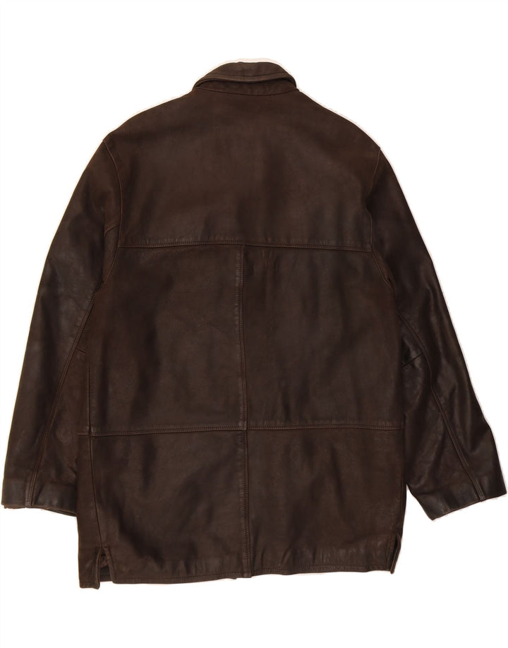 VINTAGE Mens Leather Jacket IT 50 Large Brown Leather Vintage Vintage and Second-Hand Vintage from Messina Hembry 