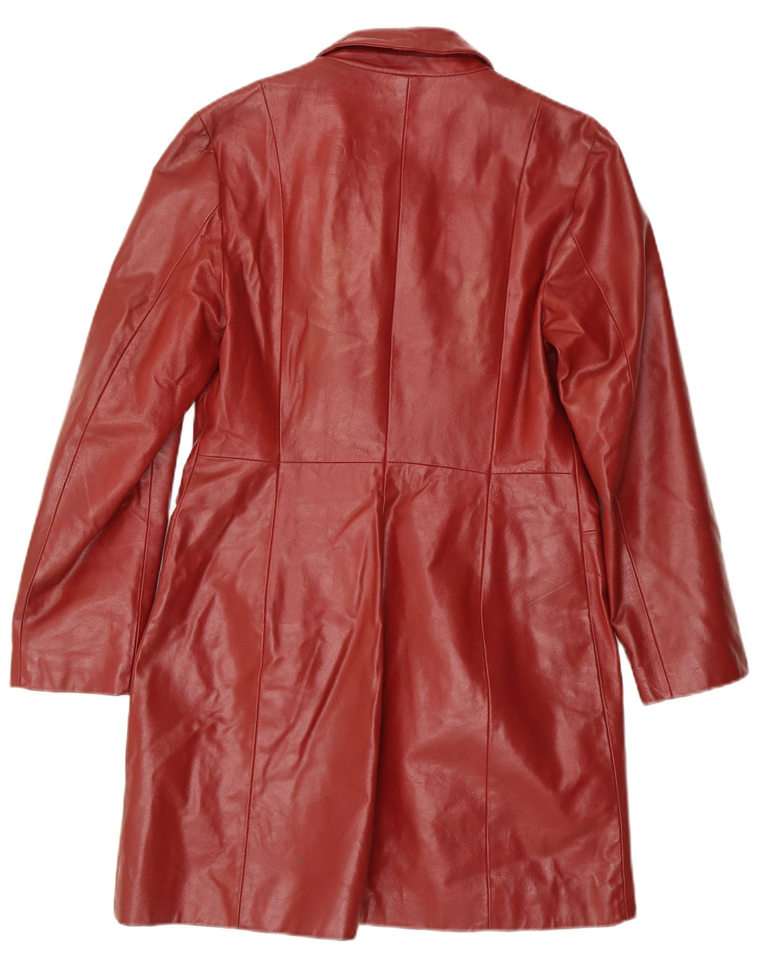 Vintage Womens Leather Coat IT 48 XL Maroon