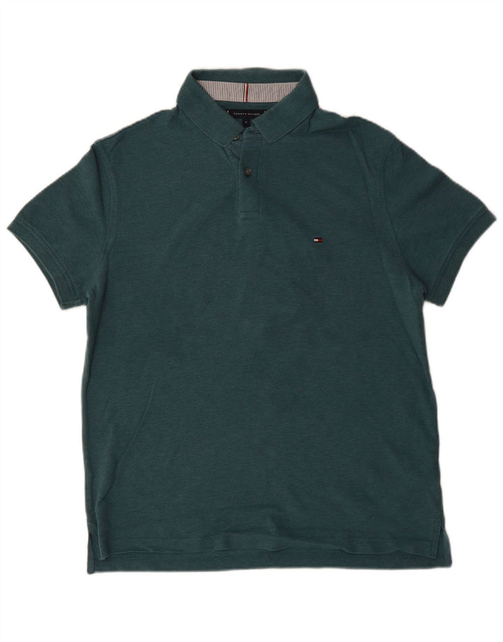 Tommy Hilfiger Mens Polo Shirt Medium Blue Cotton