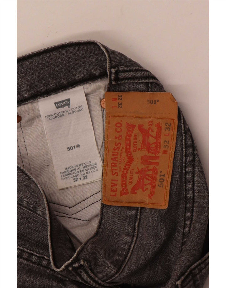 Levi's Herre 501 Straight Jeans W32 L32 Grå Bomuld