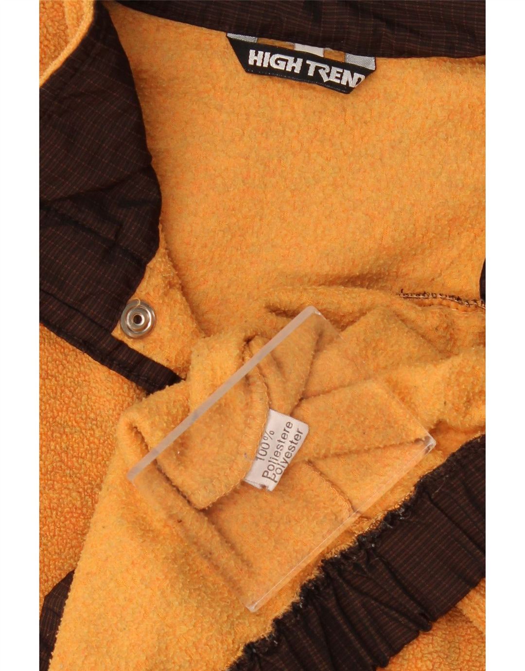 Vintage Mens Button Neck Fleece Jumper XL Orange Polyester