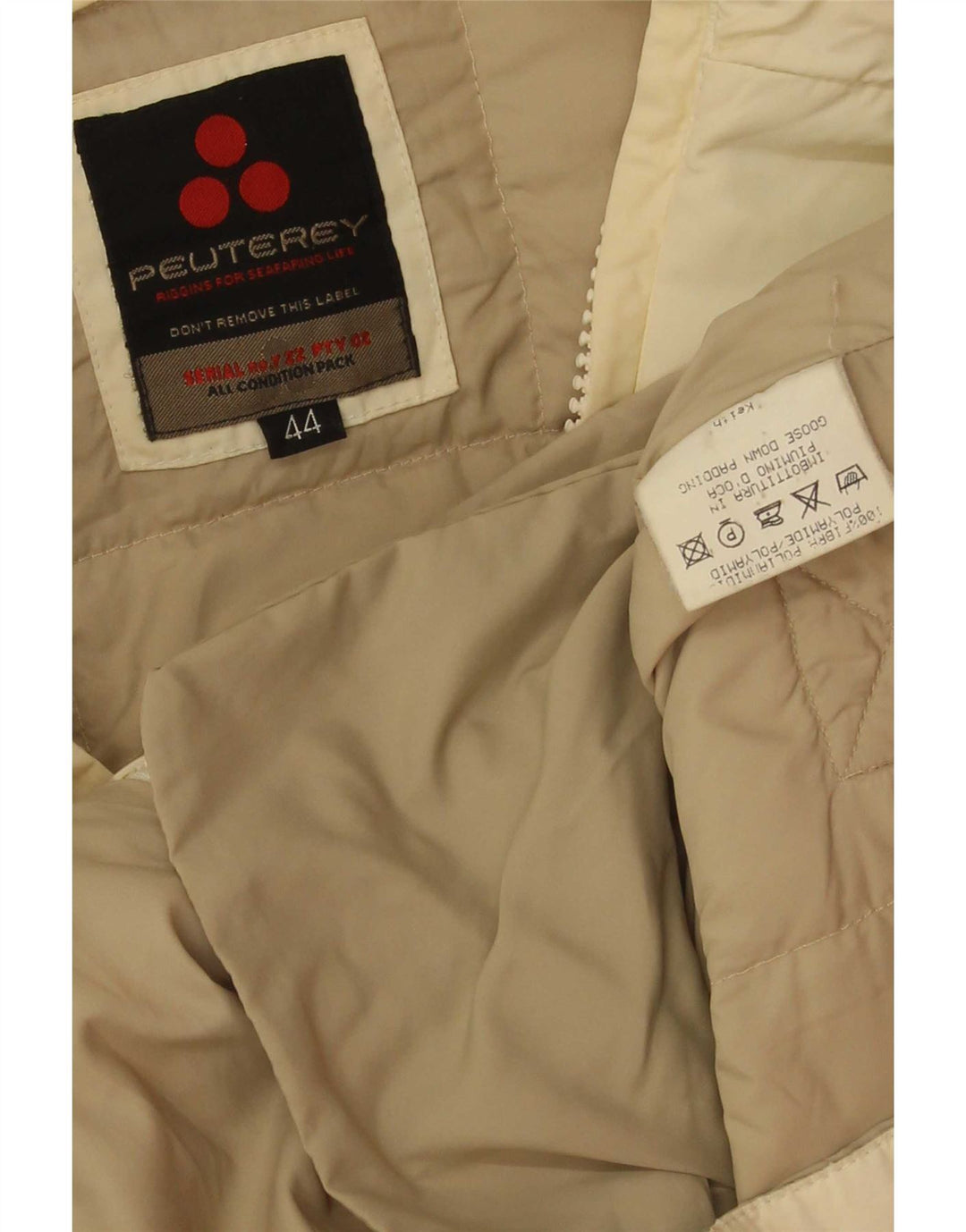 PEUTEREY Polstret jakke til kvinder IT 44 Medium Off White Polyamid