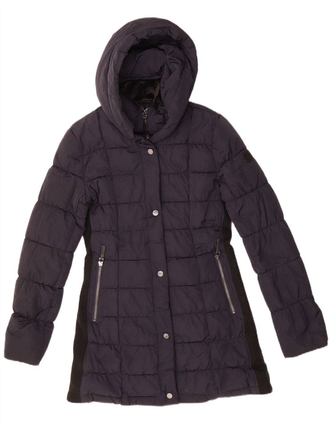 CALVIN KLEIN Womens Oversized Padded Coat UK 10 Small Navy Blue