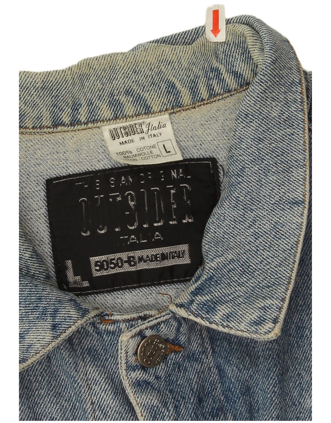 Outsider Herre Denim Jacket UK 40 Large Blue Cotton