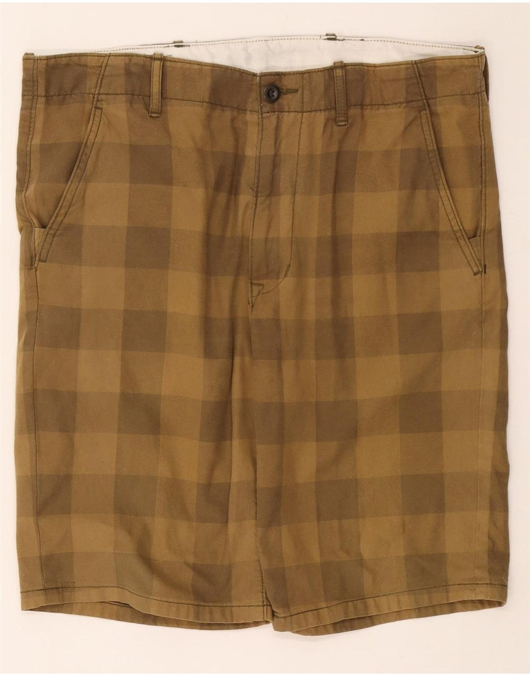 LEVI'S Chino Shorts til mænd W33 Medium Khaki Gingham Bomuld