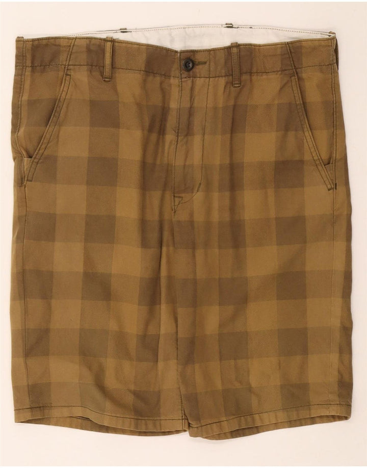 LEVI'S Chino Shorts til mænd W33 Medium Khaki Gingham Bomuld