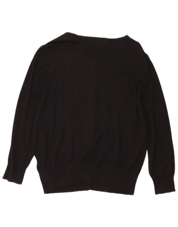Marks & Spencer Pull cardigan coupe régulière pour femme UK 20 2XL Viscose noire
