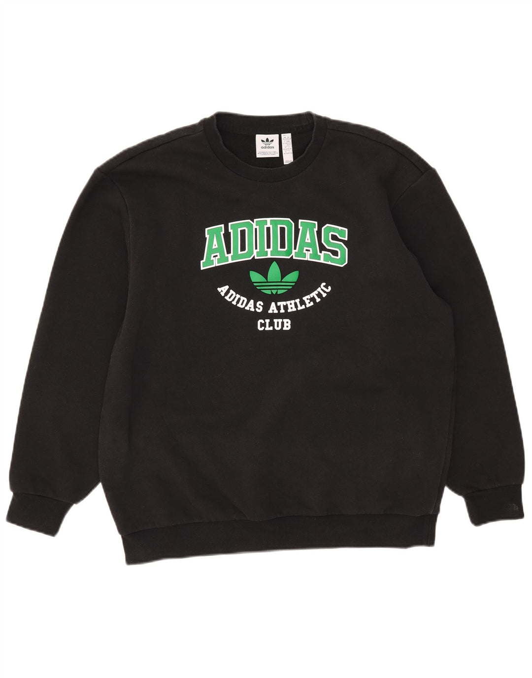 Adidas Mens Graphic Oversized Sweatshirt Jumper 2XS Black Cotton