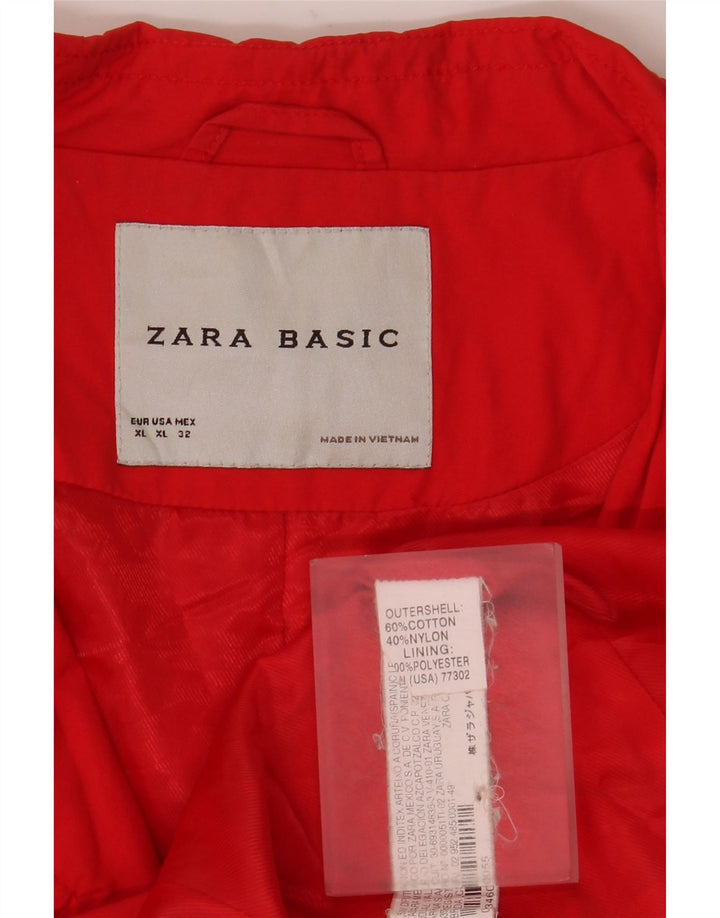 Zara Womens Military Jacket UK 18 XL Red Cotton