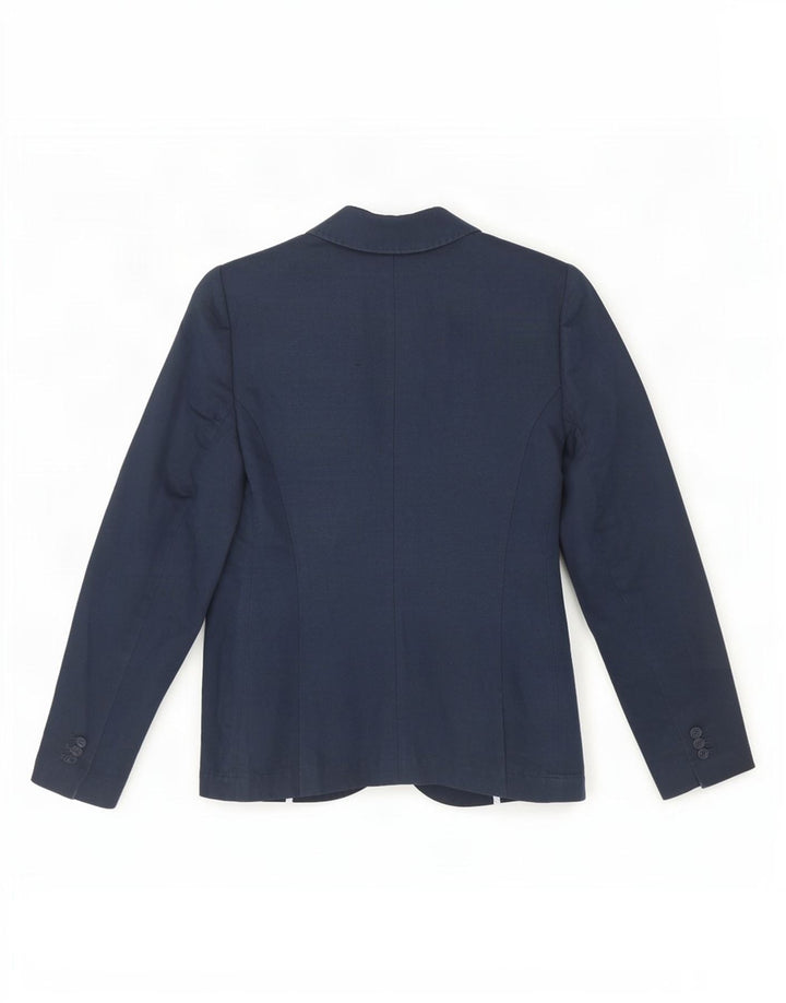 Crew Clothing Veste blazer à 2 boutons pour femme UK 10 Petit bleu marine en lin