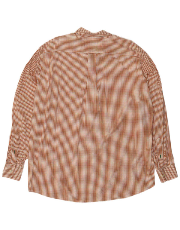 Camicia da uomo Tommy Hilfiger taglia 17 1/2 XL a quadri arancioni