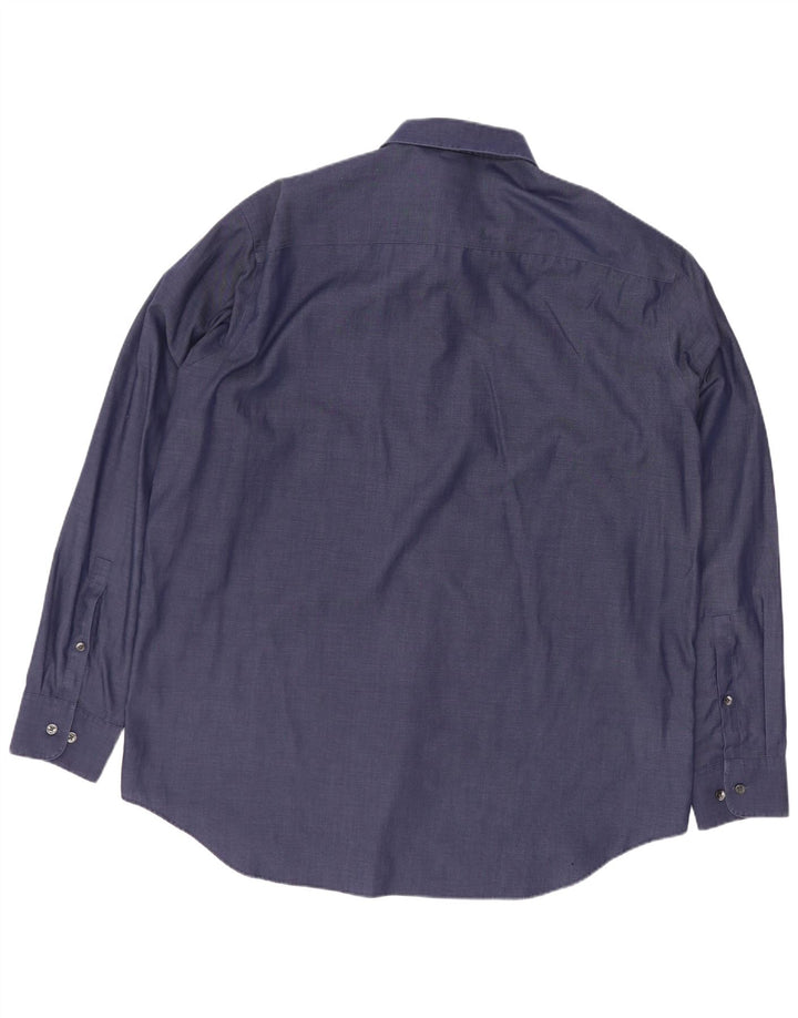 Calvin Klein Mens Regular Fit Shirt Size 16 1/2 Large Navy Blue