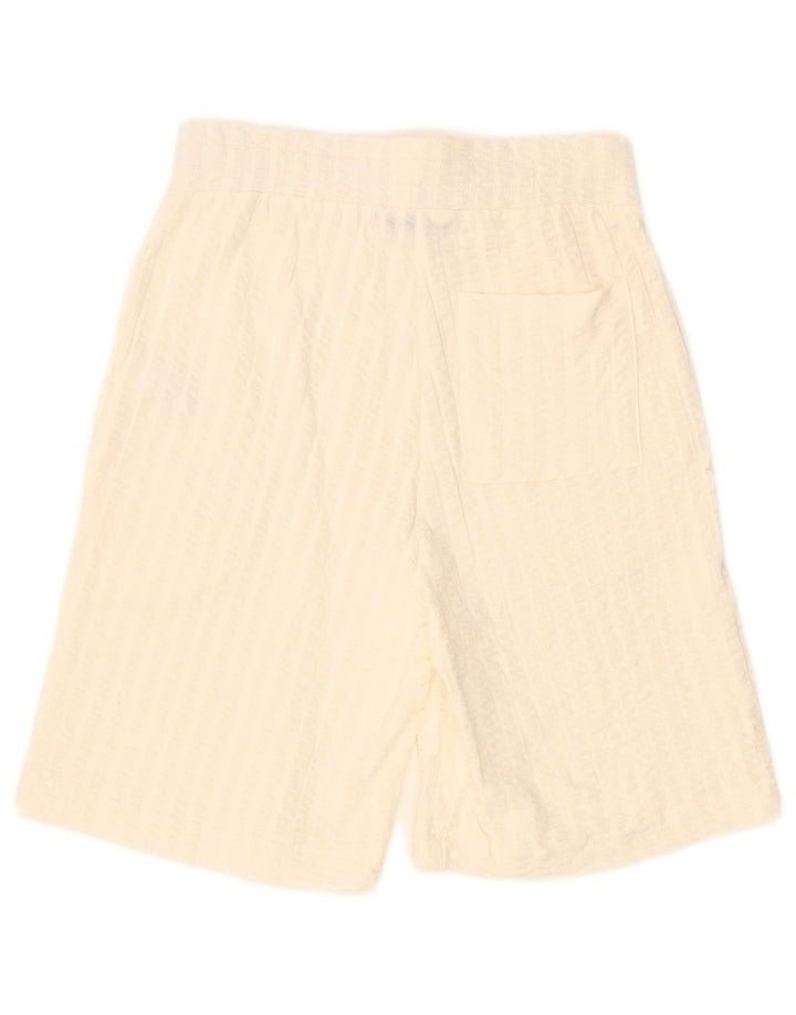 Zara Mens Sport Shorts Small Off White Striped Cotton