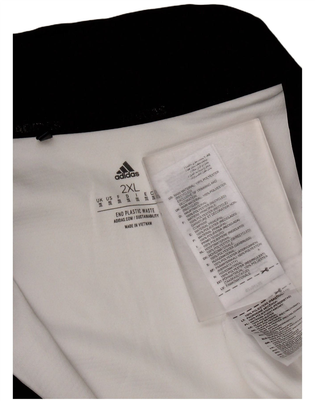 ADIDAS Mens Zip Neck Sweatshirt Jumper 2XL White Polyester