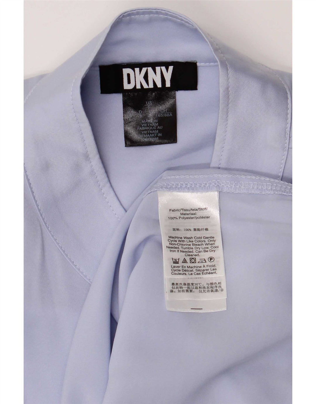 Dkny Womens 1/2 Sleeve Oversized Shirt Blouse UK 8 Small Lilac Polyester