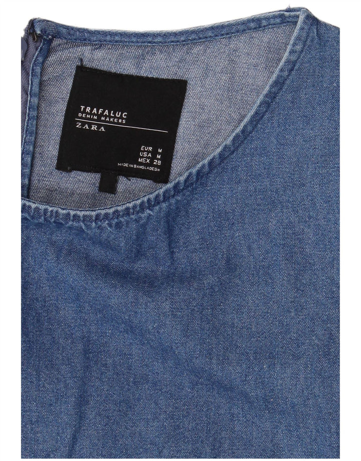 Zara Womens Trafaluc Denim Dress UK 12 Medium Blue