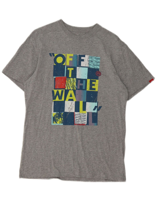 Vans Mens Graphic T-Shirt Top Medium Grey Cotton