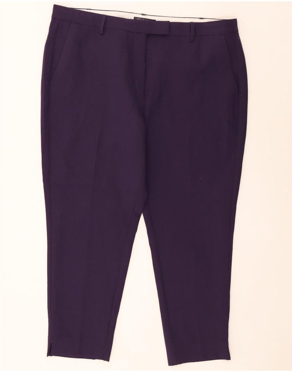 Женские укороченные брюки Marks & Spencer UK 20 2XL W40 L26 Фиолетовый полиэстер