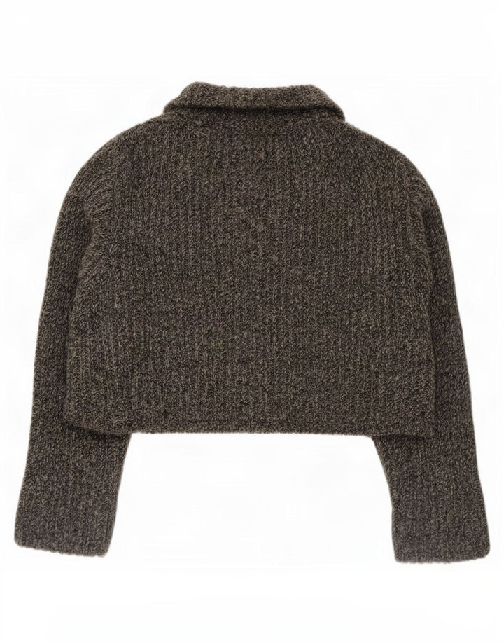Marlboro Classics Pull cardigan court pour femme UK 14 Gris moyen moucheté