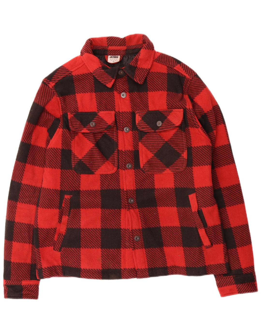 Bomber vintage pentru bărbați din fleece EU 50, mare, roșu, poliester în carouri