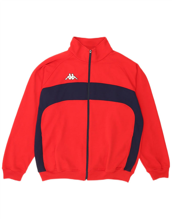 Jachetă de trening pentru bărbați Kappa, 2XL, poliester color bloc, roșu